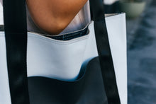 Load image into Gallery viewer, Continuous Tote | Large Upcycled Automotive Leather Purse | Two Roomy Pockets | Seatbelt Straps
