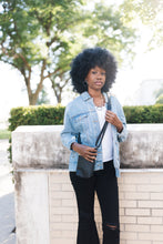 Load image into Gallery viewer, Hit the Road, Jack | Crossbody Stadium Bag made with Repurposed Automotive Leather