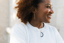 Load image into Gallery viewer, Mending Together Necklace | Repurposed Auto Copper Brake Line & Steel Shim| Gold Plated Chain