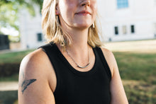 Load image into Gallery viewer, Higher Ground Necklace | Repurposed Automotive Steel Brake Line | Stainless Steel Chain