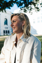 Load image into Gallery viewer, Like A Rock Earrings | Repurposed Auto Copper Brake Line | Steel Rivets | Gold Plated Ear Wire