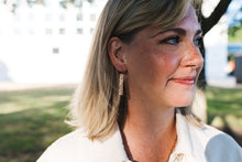 Load image into Gallery viewer, Like A Rock Earrings | Repurposed Auto Copper Brake Line | Steel Rivets | Gold Plated Ear Wire