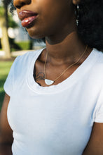 Load image into Gallery viewer, Borderline Adjustable Necklace | Repurposed Auto Aluminum | Gold Plated Chain