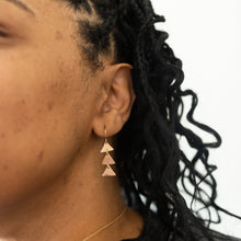 Load image into Gallery viewer, Tipping Point Earrings | Repurposed Automotive Copper Shims | Gold Plated Ear Wire