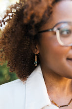 Load image into Gallery viewer, I'll Be There Earrings | Repurposed Copper Auto Brake Line | African Jasper Beads | Gold Plated Ear Wire
