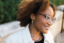 Load image into Gallery viewer, I'll Be There Earrings | Repurposed Copper Auto Brake Line | African Jasper Beads | Gold Plated Ear Wire