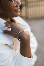 Load image into Gallery viewer, Midnight Train Adjustable Bracelet | Upcycled Automotive Copper & Stainless Steel Paperclip Chain