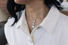 Load image into Gallery viewer, Connections Necklace | Repurposed Stainless Steel Car Seat Scrap | Gold Plated Chain