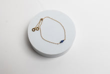 Load image into Gallery viewer, Clear Path Adjustable Bracelet | Sapphire & Lapis Lazuli with Repurposed Auto Brass Washers | Gold Plated