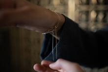 Load image into Gallery viewer, Known Adjustable Bracelet | Personalized Initials on Salvaged Steel Auto Part | 14K Gold-Filled Minimalist Chain