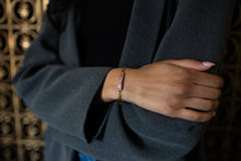 Load image into Gallery viewer, Refined Through Fire Bracelet | Fire Patina Repurposed Automotive Copper Brake Line | 18K Gold Plated Chain