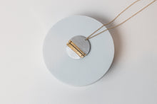 Load image into Gallery viewer, The Space Between Necklace | Repurposed Automotive Aluminum Parts | Gold Leaf | Gold Plated Chain