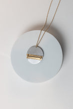 Load image into Gallery viewer, The Space Between Necklace | Repurposed Automotive Aluminum Parts | Gold Leaf | Gold Plated Chain