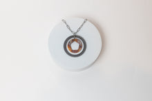 Load image into Gallery viewer, Labyrinth Adjustable Necklace | Repurposed Automotive Shims in Copper & Steel | Stainless Steel Chain