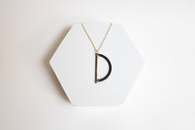 Load image into Gallery viewer, Mending Together Necklace | Repurposed Auto Copper Brake Line & Steel Shim| Gold Plated Chain