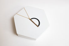 Load image into Gallery viewer, Mending Together Necklace | Repurposed Auto Copper Brake Line & Steel Shim| Gold Plated Chain