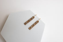 Load image into Gallery viewer, Like A Rock Earrings | Repurposed Auto Copper Brake Line | Steel Rivets | Gold Plated Ear Wire