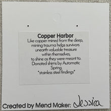 Load image into Gallery viewer, Copper Harbor Mini Earrings | Repurposed Automotive Copper Shims | Stainless Steel Ear Wire