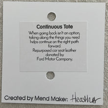 Load image into Gallery viewer, Continuous Tote | Large Upcycled Automotive Leather Purse | Two Roomy Pockets | Seatbelt Straps