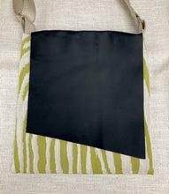 Load image into Gallery viewer, Waypoint | One of a Kind Upcycled Leather & Fabric Crossbody Purse | Chartreuse Green Zebra Print & Black