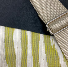 Load image into Gallery viewer, Waypoint | One of a Kind Upcycled Leather & Fabric Crossbody Purse | Chartreuse Green Zebra Print & Black