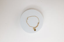 Load image into Gallery viewer, Promise Adjustable Bracelet | Freshwater Pearl & Repurposed Auto Brass Washers | Gold Plated Chain