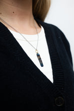 Load image into Gallery viewer, Ripple Effect Necklace | Repurposed Steel Focal Point | Fire Patina Finish | Stainless Steel Chain