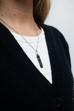 Load image into Gallery viewer, Ripple Effect Necklace | Repurposed Steel Focal Point | Fire Patina Finish | Stainless Steel Chain