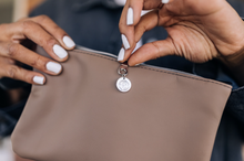 Load image into Gallery viewer, Momentary Wristlet | Zippered Clutch with Handle | Made with Repurposed Automotive Leather