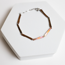 Load image into Gallery viewer, Midnight Train Adjustable Bracelet | Upcycled Automotive Copper & Stainless Steel Paperclip Chain