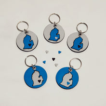 Load image into Gallery viewer, On the Move Michigan Keychain | Repurposed Automotive Leather | Team & Various Colors Available