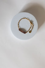 Load image into Gallery viewer, Refined Through Fire Bracelet | Fire Patina Repurposed Automotive Copper Brake Line | 18K Gold Plated Chain