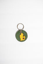 Load image into Gallery viewer, On the Move Michigan Keychain | Repurposed Automotive Leather | Team & Various Colors Available