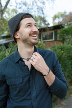 Load image into Gallery viewer, Clean Start Unisex Bracelet | Repurposed Automotive Steel Brake Line | Rubber Windshield Wiper Tubing