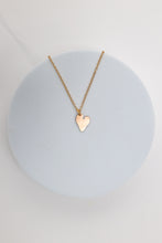 Load image into Gallery viewer, Amore copper heart gold plated necklace close up