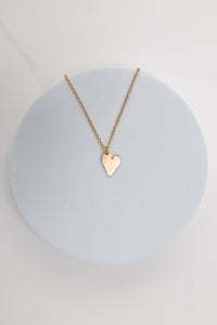 Amore copper heart gold plated necklace close up