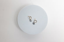 Load image into Gallery viewer, 14k gold plated sterling silver earrings post cross close up