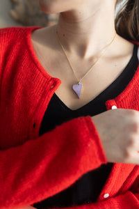 Valentines Day Necklace gift glass red sweater