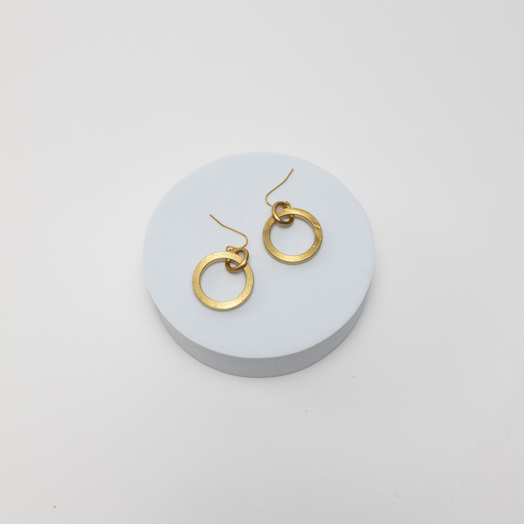 Linked Brass & Gold Plated Earrings