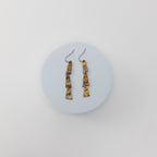Copper Harbor Long Earrings | Repurposed Auto Copper Shims | Fire Patina | Stainless Steel Ear Wire