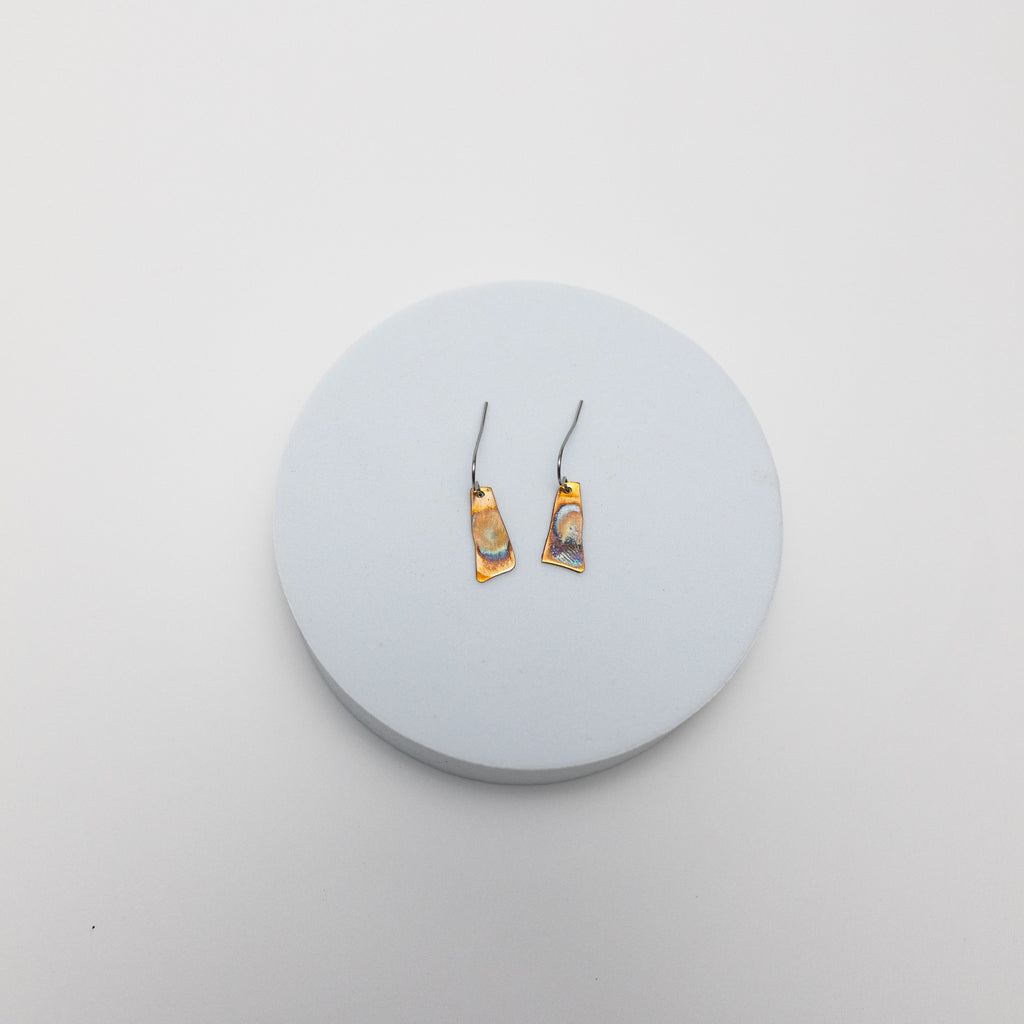 Copper Harbor Mini Earrings | Repurposed Automotive Copper Shims | Stainless Steel Ear Wire