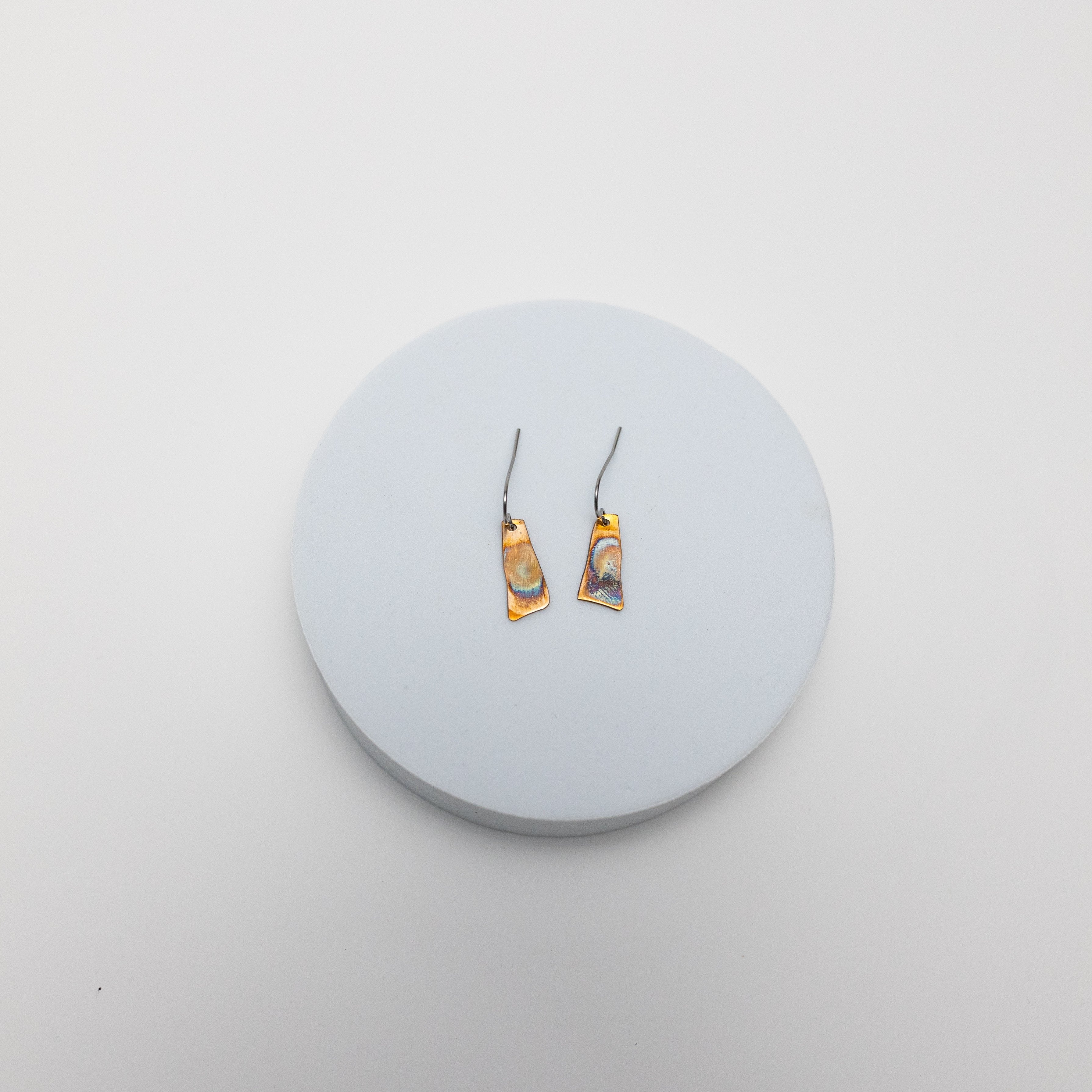 Copper Harbor Mini Earrings | Repurposed Automotive Copper Shims | Stainless Steel Ear Wire