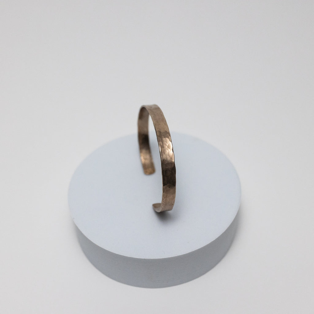 Stop & Breathe Cuff | Upcycled Automotive Copper Brake Line Hammered for Texture