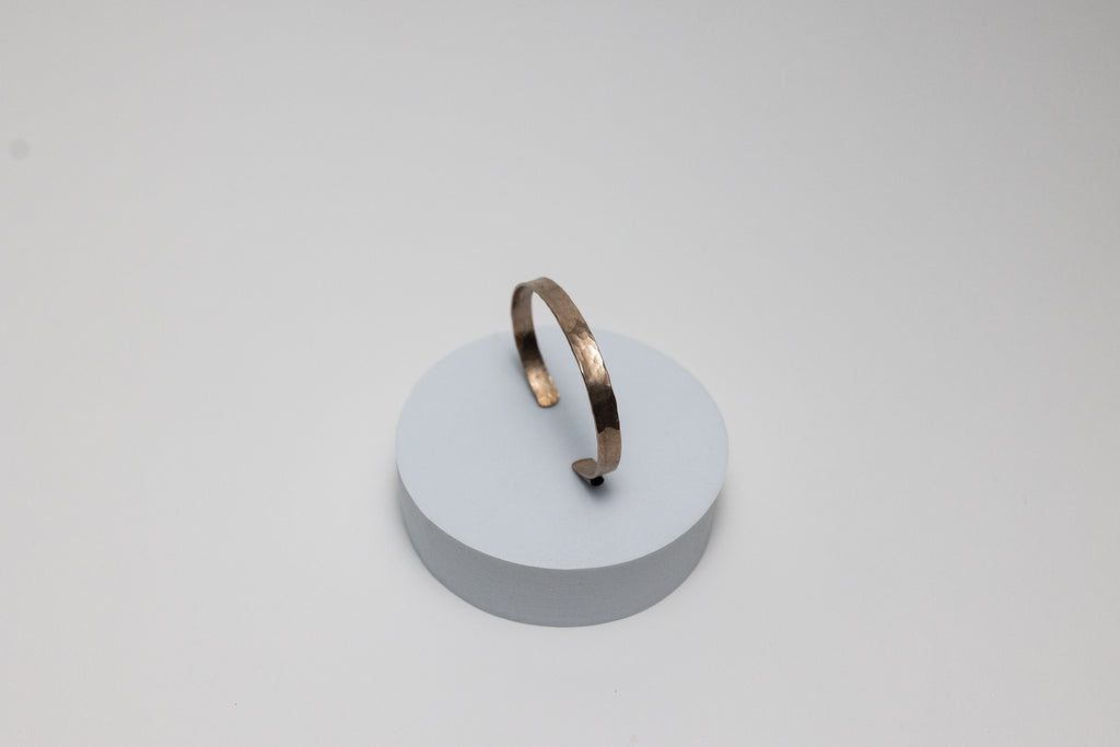 Stop & Breathe Cuff | Upcycled Automotive Copper Brake Line Hammered for Texture