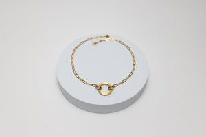 Linked Brass & 18K Gold Plated Necklace