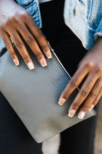 Reach Out Leather Zippered Wristlet