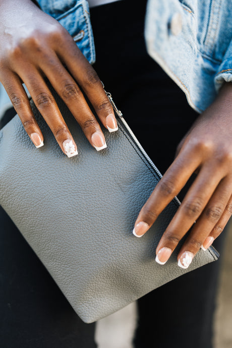 Reach Out Leather Zippered Wristlet