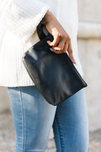 Reach Out | Zippered Wristlet made from Repurposed Automotive Leather
