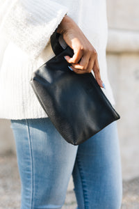 Reach Out Leather Zippered Wristlet