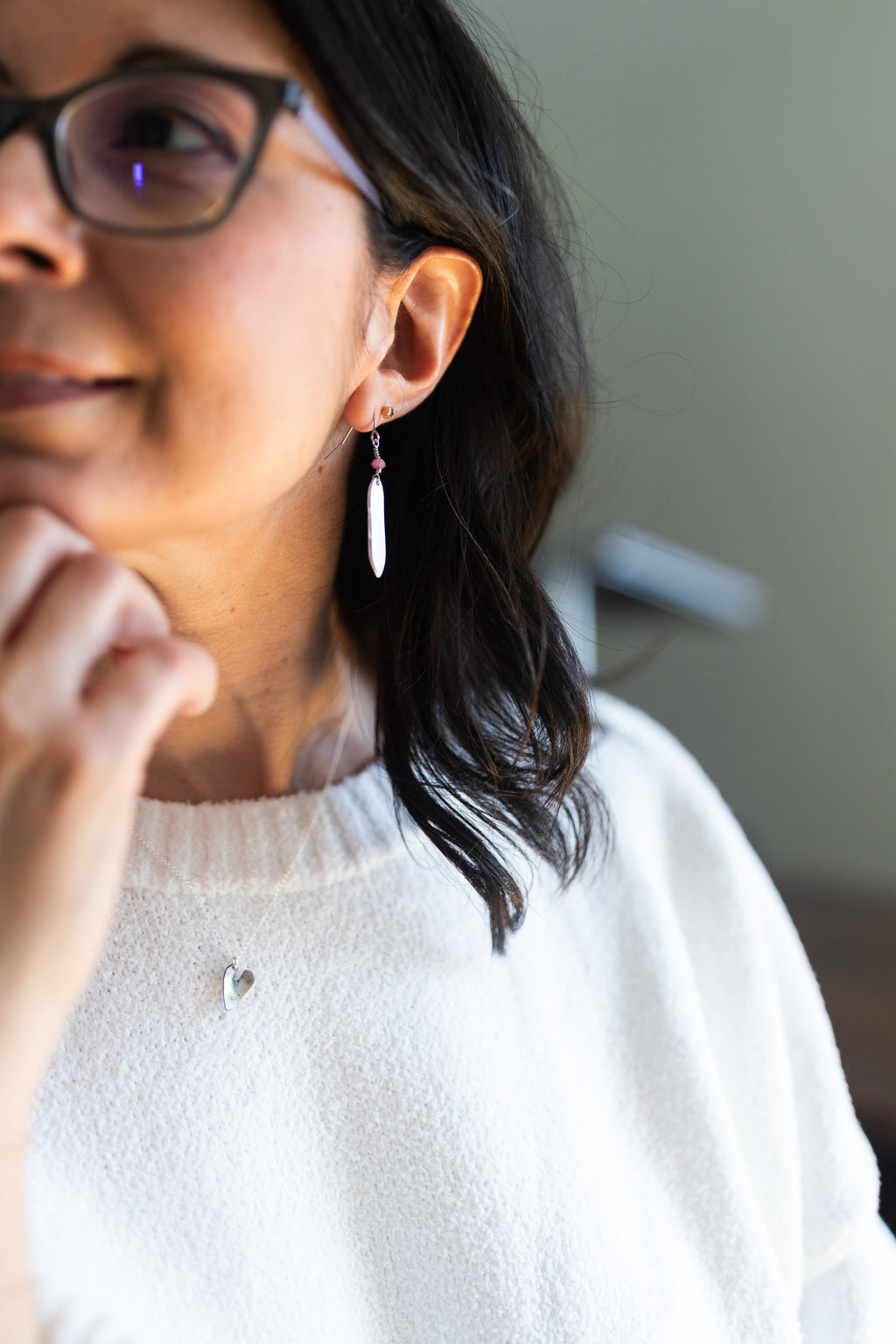 Essence Earrings | Pink Tourmaline with Repurposed Automotive Aluminum Scrap | Stainless Steel Ear Wires
